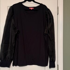 All Worthy Black Puff-Sleeve Sweatshirt Size 4X